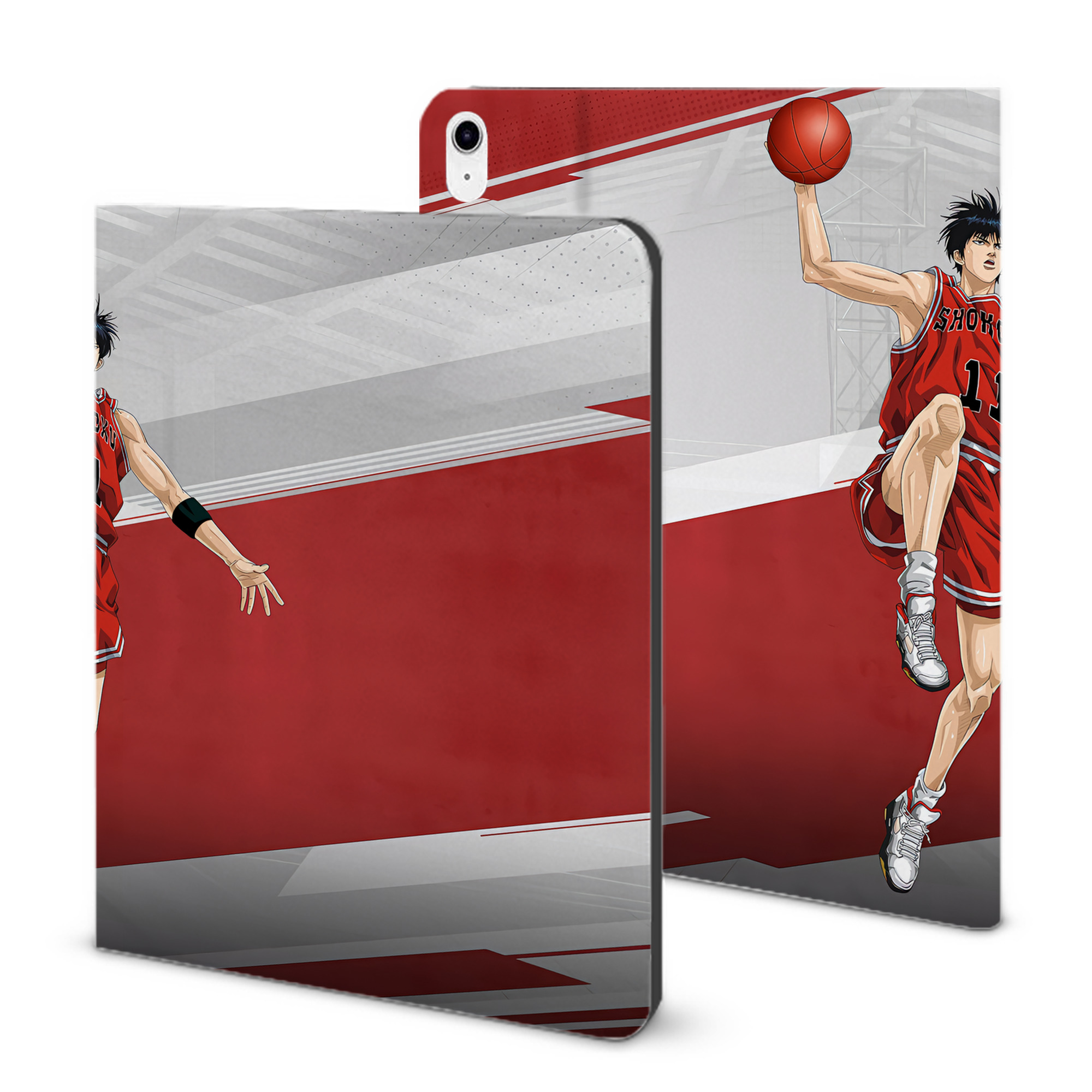 （画像用） SLAM DUNK／スラムダンク IPad ケース ブック型 PUレザー TPU 耐衝撃 軽量 薄型 ペン収納なし 全面保護 IPad 各モデル対応